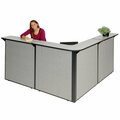 Interion By Global Industrial Interion L-Shaped Reception Station, 80inW x 80inD x 44inH, Gray Counter, Gray Panel 249009GG